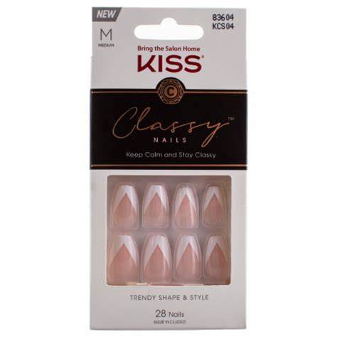 kiss classy nails|kiss medium french nails.